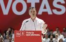 El presidente Pedro Sánchez, en un acto electoral este sábado en Valencia