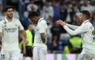 El delantero brasileño del Real Madrid, Rodrygo, tras conseguir el segundo gol del equipo madridista