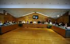 La corporación en funciones de Tafalla ayer durante el último pleno ordinario de la legislatura