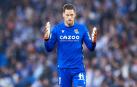Álex Remiro durante el choque entre la Real Sociedad y el Almería