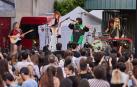 Imagen del concierto de Natalia Lacunza, en el peldaño anterior de la Escalerica sanferminera