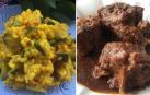 Arroz con cúrcuma y verduras y rabo de toro en salsa de sole