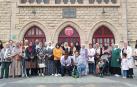 Participantes en el taller y personal voluntario cerró el curso con un desplazamiento a Estella