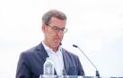 El presidente del PP, Alberto Núñez Feijóo, durante la presentación de los cabezas de lista al Congreso de los Diputados con los que concurrirá el 23J