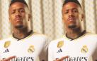 Eder Militao con la nueva camiseta del Real Madrid para la temporada 2023/2024