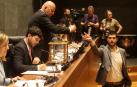 El líder de IU, Carlos Guzmán, en la sesión constitutiva del Parlamento de Navarra