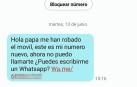Uno de los mensajes fraudulentos