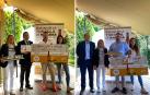 Representantes del Bar La Catedral de Tudela (izda.) y de la Cafetería Elizalde de Pamplona, ganadores de la 6ª Semana de la Tortilla de Navarra