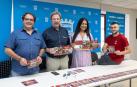 De izquierda a derecha: José Luis Balmaseda Calvo (Paloteado), José Mª Blanzako Sesma (Asociación de Vecinos del Casco Antiguo), Verónica Gormedino López (concejala de Festejos) y Mateo Beamonte Iturre (Gigantes Eguzki Konpartsa)