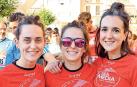 Eva Baztán, Marta Baztán y Leyre García, en la salida de 5 km