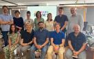 La directora general de Industria, Energía y Proyectos estratégicos S4, Uxue Itoiz (fila de atrás, en el centro), junto con los miembros del consorcio del proyecto Emotional Films y técnicos del Gobierno de Navarra y CEIN