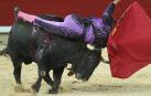 Cristiano Torres, volteado por 'Ibicenco', el último de la tarde, al que le ha cortado una oreja