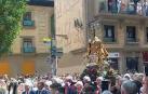 Vídeo de la procesión de San Fermín 2023, a su paso por la calle San Saturnino, hacia la calle Mayor de Pamplona.