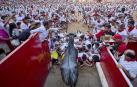 Vaquillas tras el tercer encierro.