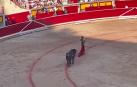 El diestro Román entrando a matar al segundo toro de la corrida del día 9