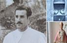 A la izquierda, José Martínez Núñez con su uniforme de practicante; arriba a la derecha, la figura en la ventana del hospital, y abajo a la derecha, el San Fermín que se sacaba en el hospital militar