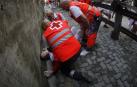 Vídeo de un fotógrafo de Diario de Navarra desde el vallado del callejón de acceso a la plaza de toros