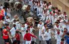 Octavo encierro de San Fermín en el tramo de Casa Seminario