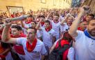 Octavo encierro de San Fermín en el tramo de Santo Domingo