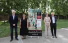 De izda. a dcha., Carlos Laliena, coordinador de la Semana, Marta Ruiz de Alda, alcaldesa de Estella-Lizarra, Rebeca Esnaola, consejera de Cultura y Deporte, y Joaquim Llansó, director del Servicio de Archivos