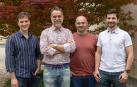 De izquierda a derecha, los investigadores de la Universidad de Navarra que participan en el proyecto ERA PerMed PORTRAIT: Marcos López de Castro, Rubén Armañanzas Arnedillo, José González Gomáriz y Carlos de la Calle Arroyo