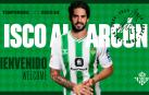 Con esta imagen ha anunciado en su web el Betis el fichaje de Isco