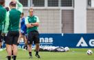 Arrasate, en un entrenamiento en Tajonar esta última semana