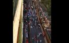 El sexto encierro de las fiestas de Tudela, a su paso pro la avenida Zaragoza