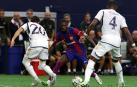 Dembelé en su último enfrentamiento contra el Real Madrid