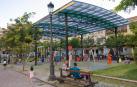 La cubierta situada en el parque infantil del paseo de Invierno