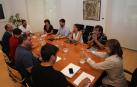 Inicio de la reunión entre PSN, Geroa Bai y Contigo Zurekin en el Parlamento de Navarra