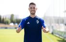 Raúl García, esta mañana en su primer entrenamiento en Tajonar