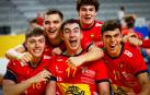 Los navarros Xavier González y Iosu Arzoz, celebrando una victoria en este Mundial con sus compañeros