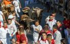 Secuencia del corneado en el primer encierro de las fiestas de Tafalla