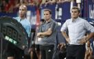 Jagoba Arrasate y Ernesto Valverde, en El Sadar