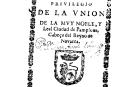 Documento del Privilegio de la Unión impreso en 1685