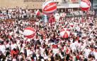 Fotos del cohete de las fiestas de Ribaforada. /