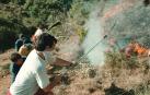 Apagando el incendio en Olleta