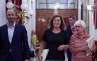 La presidenta del Congreso, Francina Armengol, junto al vicepresidente primero, Alfonso Rodríguez Gómez, y la secretaria segunda, Isaura Leal, a su llegada a la reunión de la Mesa del Congreso, este lunes