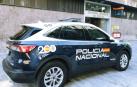 Un vehículo de la Policía Nacional, en Pamplona