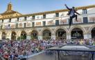Espectáculos del Festival de Circo de Navarra en la plaza de los Fueros de Tudela.
