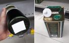 Algunos supermercados de Pamplona ya están protegiendo las botellas de aceite con etiquetas adhesivas