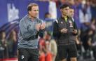 El entrenador de Osasuna, Jagoba Arrasate, en el partido contra el Barcelona en El Sadar