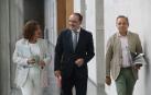 Javier Esparza a su llegada a la Mesa y Junta del Parlamento