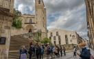 Turistas en una visita guiada, este año en Estella