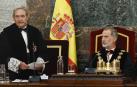 El rey Felipe VI escucha el discurso del presidente interino del Tribunal Supremo Francisco Marín Castán, durante el acto de apertura del Año Judicial 2023-2024