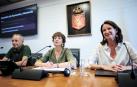 Sánchez de Muniáin (UPN), Aranburu (Geroa) y Royo (PP), la mesa de la comisión de Economía