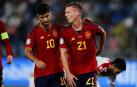 Marco Asensio y Dani Olmo, durante el partido de este viernes