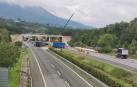Imagen de las obras que se llevan a cabo en la A 10, autovía de Sakana