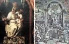A la izquierda, trampantojo de Nuestra Señora de Roncesvalles, c. 1660; a la derecha, plancha para estampar grabados de la Virgen de Roncesvalles, c. 1685